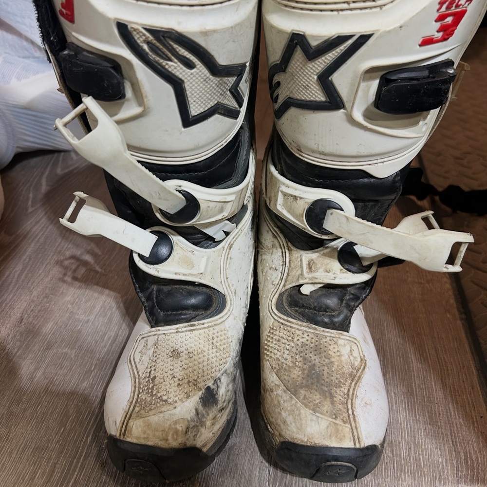 Kids White and Black Boots